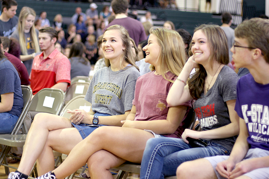 Seniors+were+honored+at+Senior+Awards+on+May+24.+In+addition+to+awards%2C+the+seniors+were+asked+to+enter+the+gym+with+their+future+colleges+and+wear+a+college+shirt.