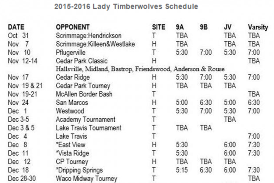 The rest of the girls basketball schedule can be found at: http://www.cphsladywolves.com/schedule.html. 
To see the boys schedule go to: http://www.cpbasketball.org/schedule.html.