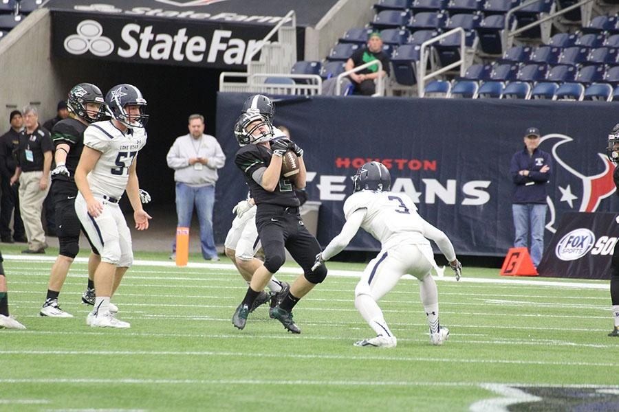 Senior Willie Richter catching a punt at the state game on Dec. 19.
