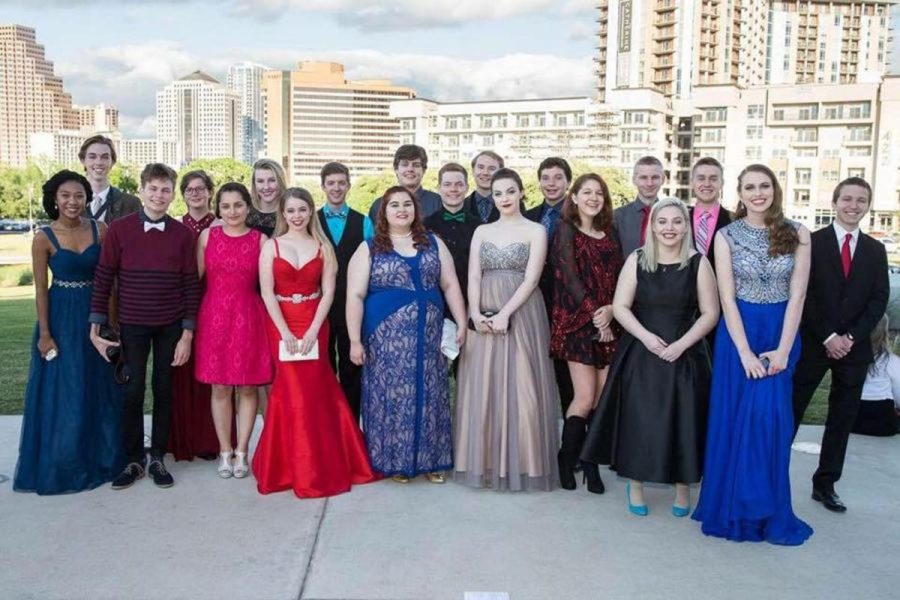 Dressed in their finery, members of Cedar Park High School’s theatre department attended the third annual Greater Austin High School Musical Theatre awards.
