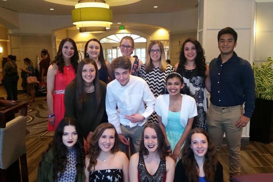 Spanish club posing for a picture at the Pan American Student Forum on March 5. 