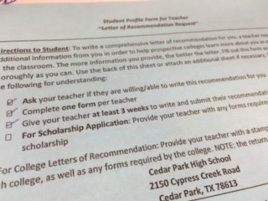 Submit your letter of recommendation request forms early as possible and add details of something the teacher might write about.