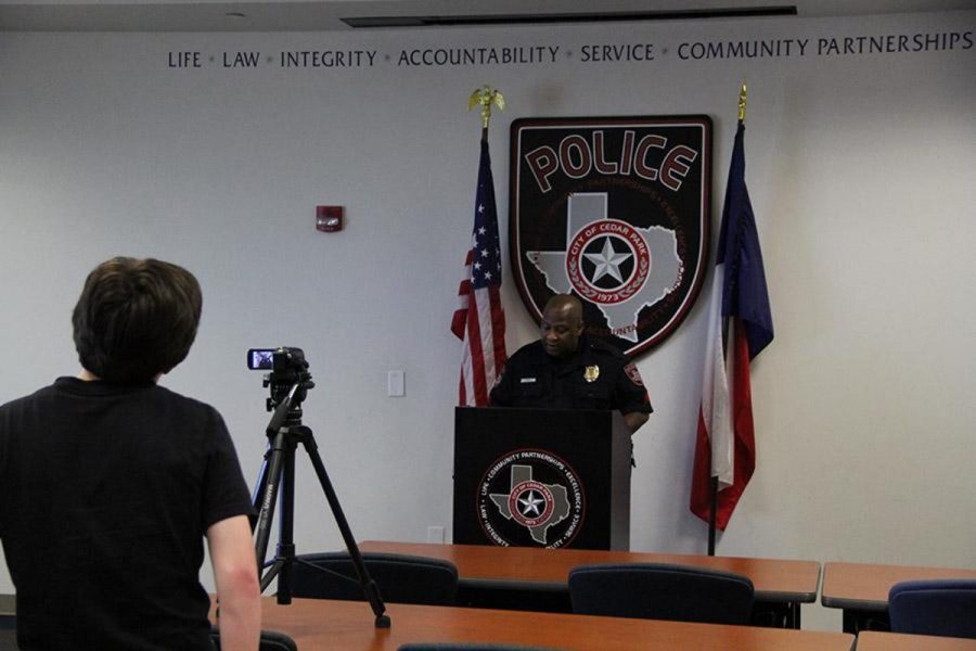 CPHS News filmed one of their scenes for Shattered Dreams at the Cedar Park Police Station. 
