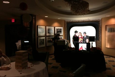 The photo booth at this year's prom let students take short interactive photos.