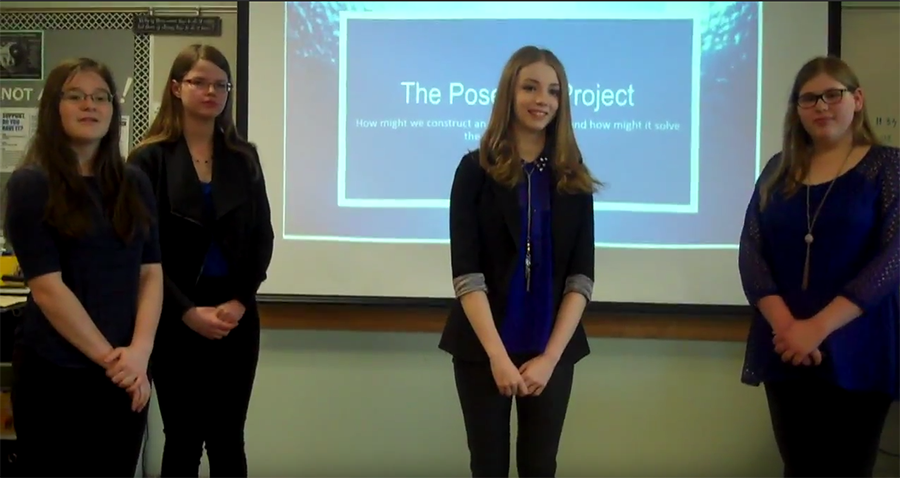 Students Sarah Ray, Miranda Van Doren, Maddie Cox, and Avery Deen presented their Capstone Seminar group project last year and it was filmed to be sent to College Board as part of their AP exam score.