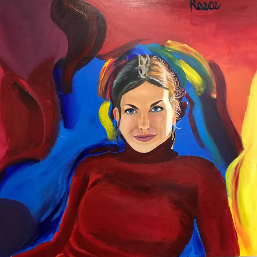 Senior Reece Replogle began painting portraits of impactful people in his life, English teacher Michelle Iskra being one of them. 