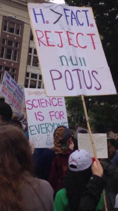CPHS students participated in the Science Fair march, and senior Deena Ismail took pictures of different signs and slogans that made her laugh. 
