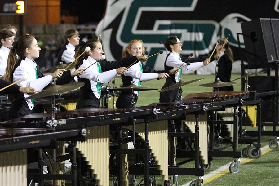 Band performs during halftime at a football game on Oct. 27.