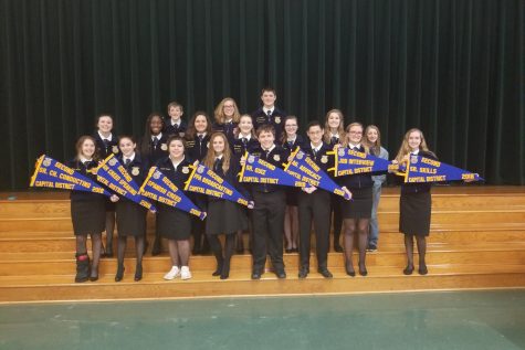 These student competed in the Cedar Park-hosted LDE on November 7. Kaitlyn McCord stands on the bottom row, second to the left, and went on to win the state champion title in Greenhand Creed Speaking.
