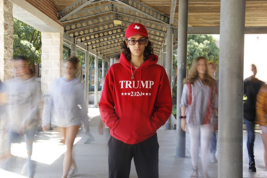 Freshman Steven Barrick dresses to show his support for President Trump. “I know when I put it on in the morning that I’m going to get hated for it, and I kind of have to mentally prepare for it before I leave the house,” Barrick said. 