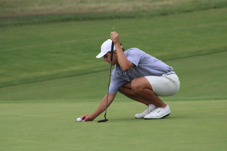 Senior Grant Passi swings his club at the TPC San Antonio tournament on Jan. 30. "I'm looking forward to the chance to actually play with COVID going on and trying to make it to state for our third consecutive year," Passi said.