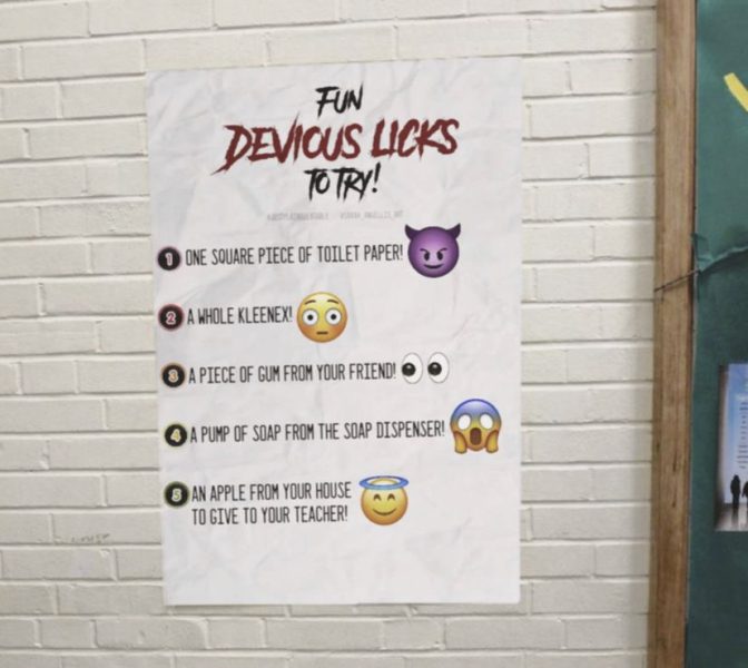 While the Devious Lick Challenge is now seen as a threat that encourages theft and vandalism among students, not all of the stunts involved encourage theft and vandalism. A list shown above shows a positive side to the challenge, encouraging giving instead of taking; promoting these kinds of acts are much more professional and have an overall positive impact on students and teachers alike. 
