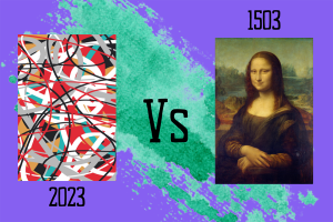 Whereas classical art depicts a scene and tells a story, often of mythology or religious references, artists of modern times focus more on expressing ideas and feelings. The style of back then has since been replaced by splashes of color, curvy lines and other new art techniques. "[Over time] I think art has shifted more to emotion rather than human beauty, " sophomore Braeden Murray said. "Modern art is significantly more abstract and doesn't have an obvious theme in mind. Very simple shapes, no people to be seen, and more colorful. I think in the older [time period] the art was definitely more human based, with biblical [references] while modern art is more emotion based because it's not depicting a particular scene or action that's happening.”