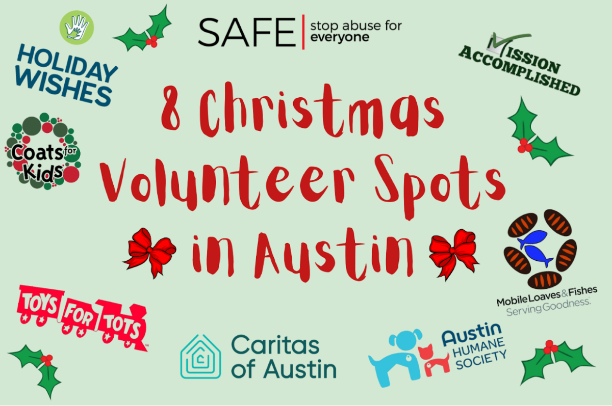 A list of eight Christmas volunteer spots in Austin to help spread joy to everyone this holiday season. 