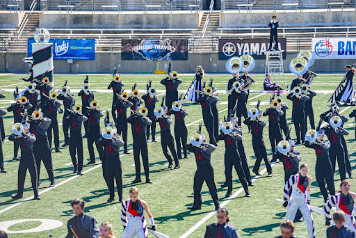 Above pictures some of the brass members performing “The Cutting Edge” officially for the BOA program. “It felt really relieving in some way,” Meharbani-Farsi said.”I feel I was putting in all my effort, people were watching me and the band and seeing Cedar Park as what Cedar Park really is at BOA.”