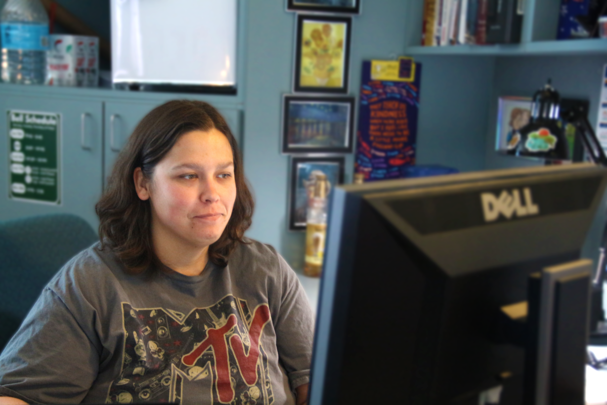 Staring at her monitor, APUSH Teacher Ms. Anderson starts working on her next lesson to keep students engaged. "History is a lot more interesting when you're not bored." Anderson said. "It's also something that teaches you how to look at the world in different ways, and it teaches you how to think critically. It's more than just learning about facts and dates and stuff like that. It's about learning how life works around you, and when we come at history that way, and we invite kids to engage in that discussion in that thought process, and to see how even though this happened 100 and some years ago, it's still relevant."