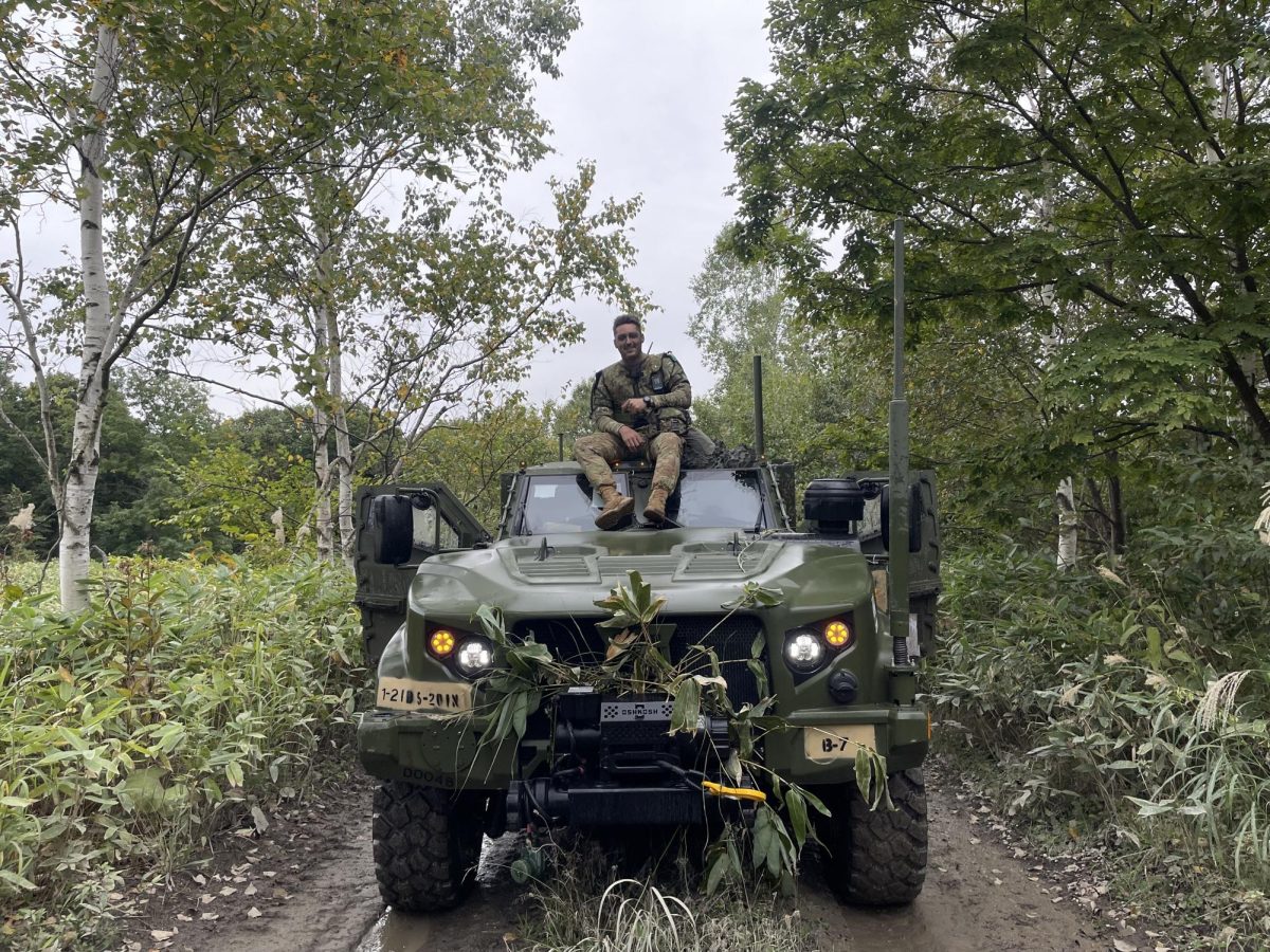 As part of a field training operation, my brother, Hunter Williams, sits on top of a joint light tactical vehicle, JLTV, after going through vigorous activities. Like it is portrayed in the movie ‘Warfare,’ soldiers go through moments that seem unreal to the normal human. After watching this movie, I hope the recognition of my two brothers, Hunter, who's in the Army, and Hayden, who's in the Space Force, will become more prominent as well as recognition of other soldiers in the military. Photo Courtesy of Hunter Williams
