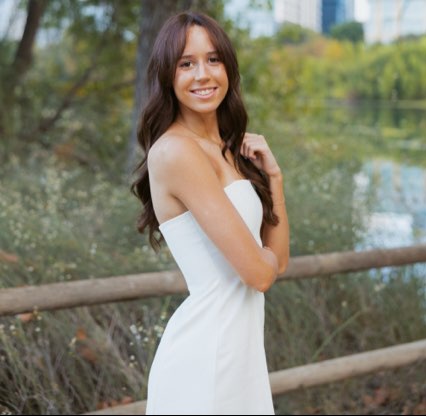 During her senior portrait session, senior Ava Poulter smiles at the camera.
Poulter is a dual campus student doing cosmetology at Leander High School and president of the SkillsUSA chapter, a non-profit organization for high school students who are preparing for careers in trade, technical and skilled service occupations. She plans on going to Texas A&M after high school to major in Nursing while using her cosmetology license to work part-time during college and as a backup plan.
“The reason I wanted to do cosmetology in the first place was because I’ve always been the hair friend and it’s always been very enjoyable for me to do hair,” Poulter said. “I quit volleyball after my freshman year, which was a sport I did my whole life, so I didn’t really have a passion or something I could do throughout high school, so when I saw cosmetology on the class list I thought ‘perfect!’ and signed up.” Photo courtesy of Ava Poulter