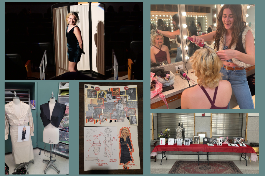 From sketch to final product, the Fashion Design Practicum students have been working on a fashion show since October up until the night of the show, April 17. Senior Lilly Adams’ mood boards and mock-ups are in the bottom left and senior Lily Culp backstage preparation and final design are on top. “The most rewarding part of the fashion show was being surrounded by people who also have a passion for fashion and seeing everyone’s incredible designs,” Culp said. “I think the show did a great job of bringing together a group of students who have similar interests and putting this on display in a really great way. I would totally do this again if I could and I hope this continues in the future.” Photos Courtesy of Sarah Stribling and Lilly Adams, Graphic by Jane Yermakov
