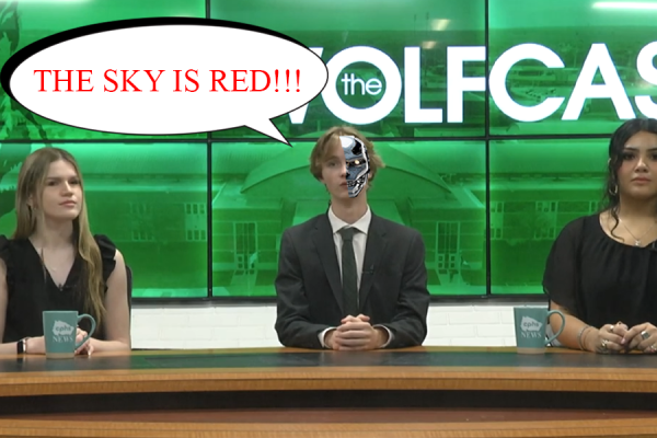 Cyborg Wolfpack Reporter, Reid Cummings, spreads false information that the sky is red. This is untrue, the sky is in fact not red, it is blue. This is a very real issue because false information is dangerous and “people” like Reid Cummings are contributing to this danger. 70% of students now believe the sky is red.